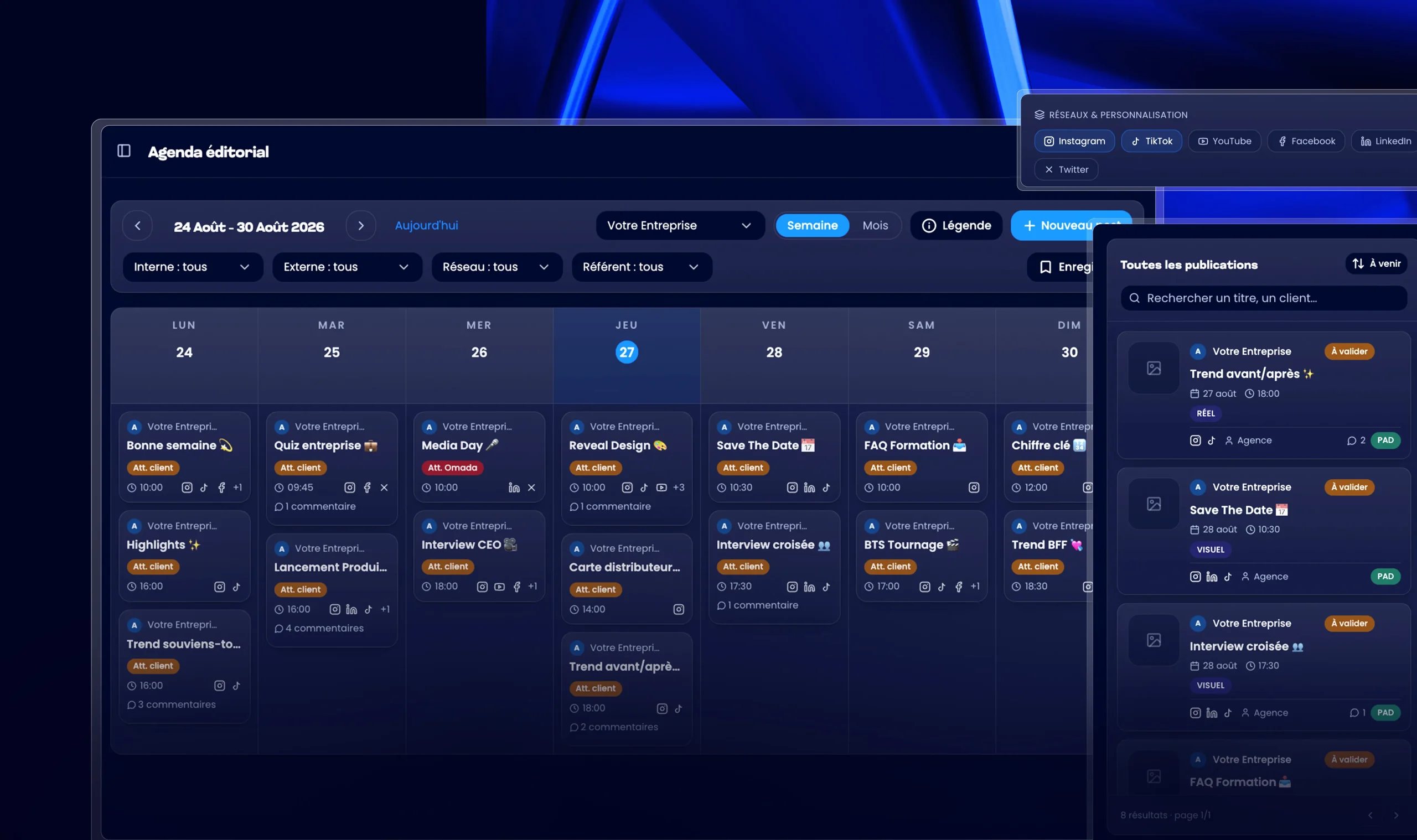 Omada Pulse — agenda éditorial