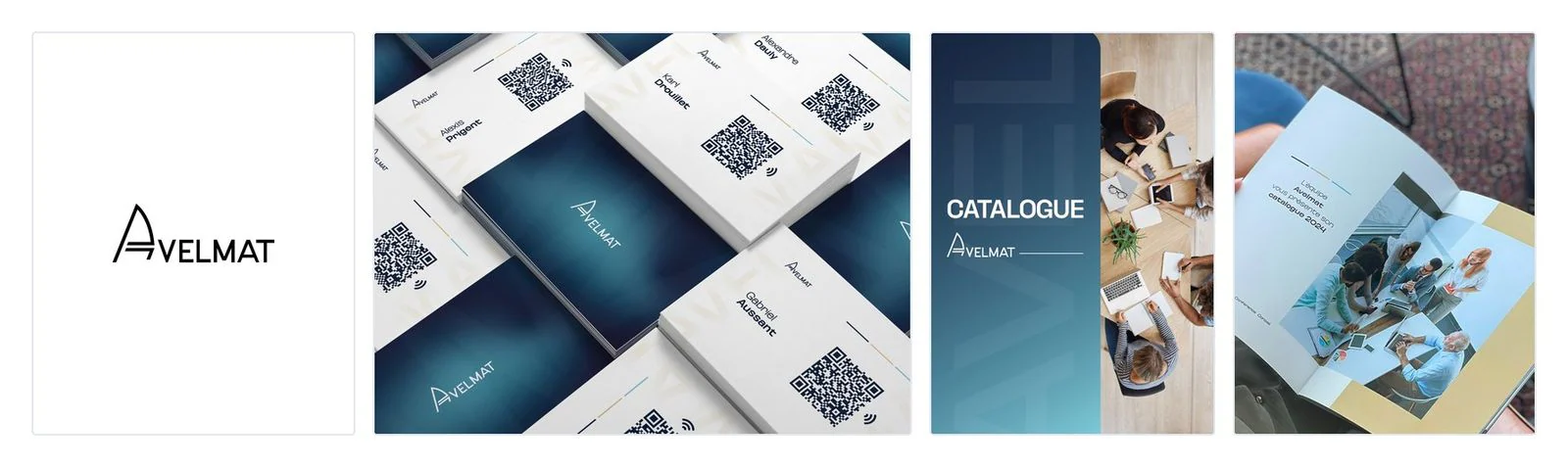 Logo Avelmat, cartes de visite et catalogue de formations 2026