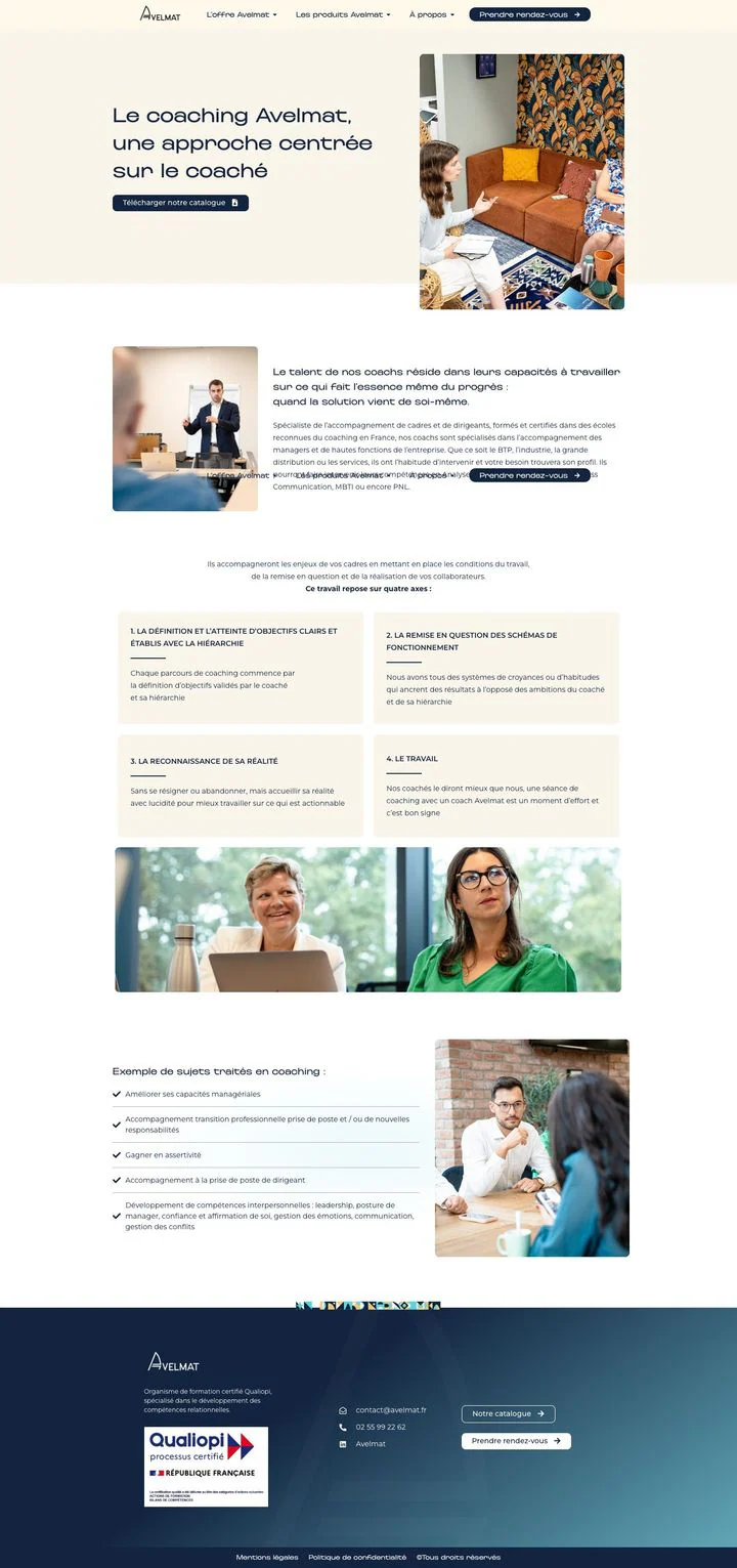 Page Coaching du site avelmat.fr