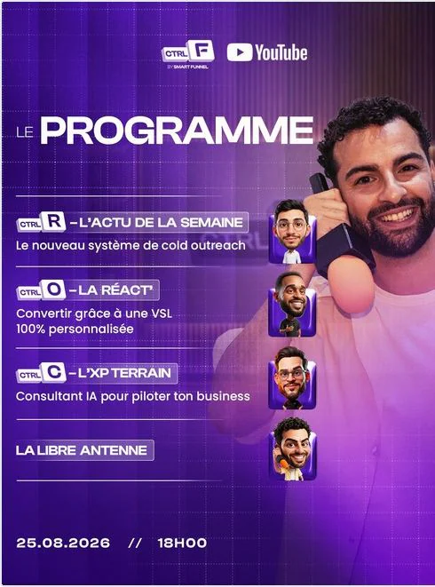 Affiche programme d'un direct de CTRL F réalisée par Omada
