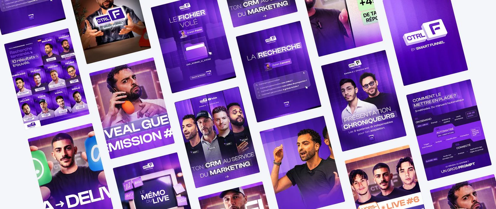 Sélection d'affiches et de publications réalisées par Omada pour CTRL F